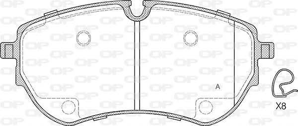 Kit de plaquettes de frein, frein à disque OPEN PARTS BPA1853.00