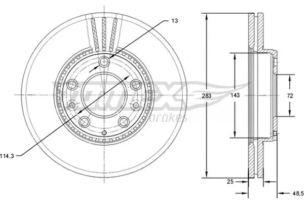 Disque de frein TOMEX Brakes TX 71-41
