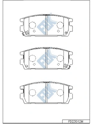 Kit de plaquettes de frein, frein à disque FBK FD23012M