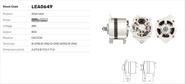 Alternateur LUSA LEA0649