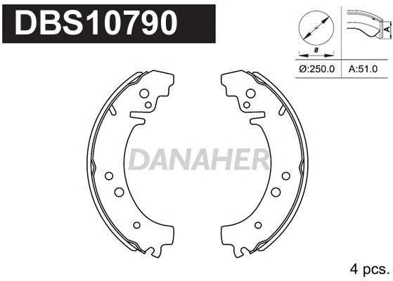 Jeu de mâchoires de frein DANAHER DBS10790