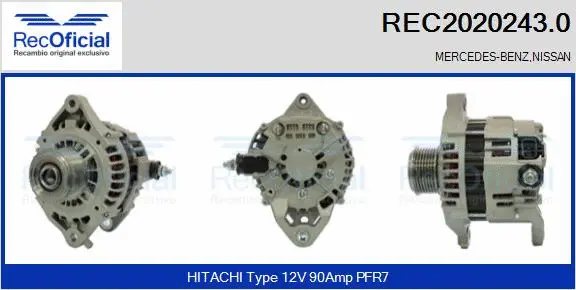 Alternateur RECOFICIAL REC2020243.0