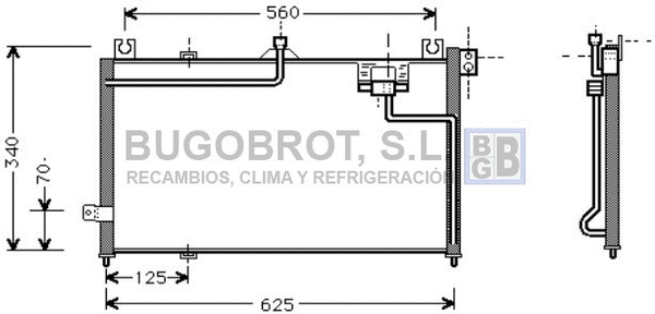 Condenseur, climatisation BUGOBROT 62-MZ5125