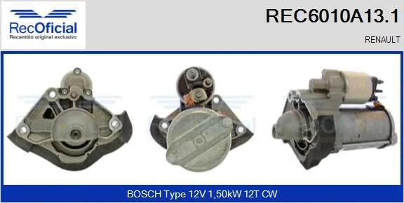 Démarreur RECOFICIAL REC6010A13.1