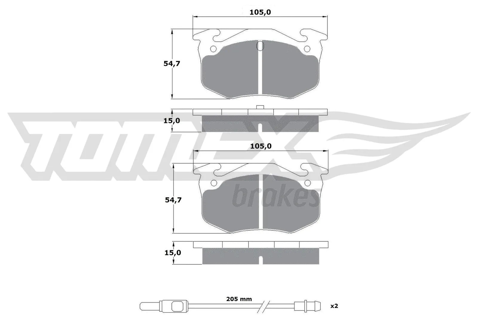 Kit de plaquettes de frein, frein à disque TOMEX Brakes TX 10-512
