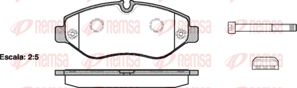 Kit de plaquettes de frein, frein à disque REMSA 1245.00