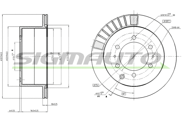 Disque de frein SIGMAUTO DBC215V