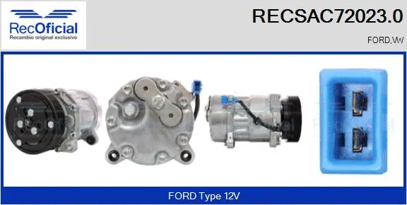 Compresseur, climatisation RECOFICIAL RECSAC72023.0