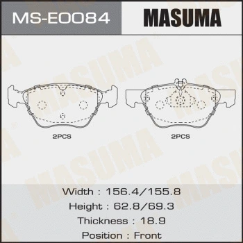Jeu de mâchoires de frein MASUMA MS-E0084