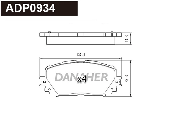 Kit de plaquettes de frein, frein à disque DANAHER ADP0934