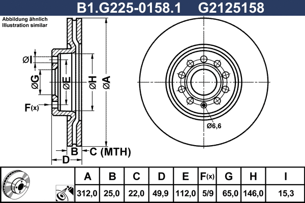 Disque de frein GALFER B1.G225-0158.1