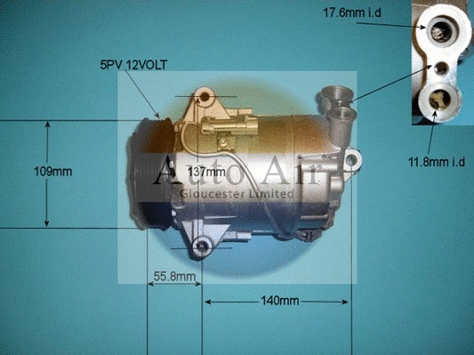 Compresseur, climatisation AUTO AIR GLOUCESTER 14-9707P