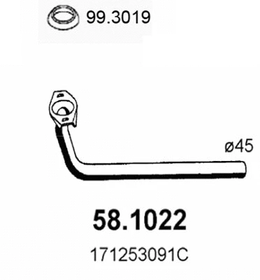 Tuyau d'échappement ASSO 58.1022