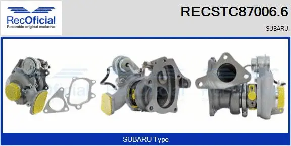 Turbocompresseur, suralimentation RECOFICIAL RECSTC87006.6