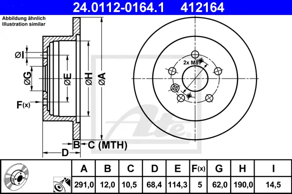 Disque de frein ATE-APAC 24.0112-0164.1