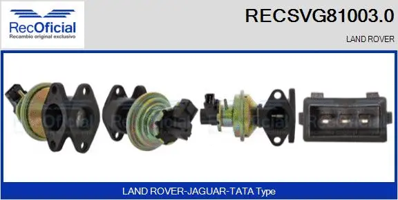 Vanne EGR RECOFICIAL RECSVG81003.0