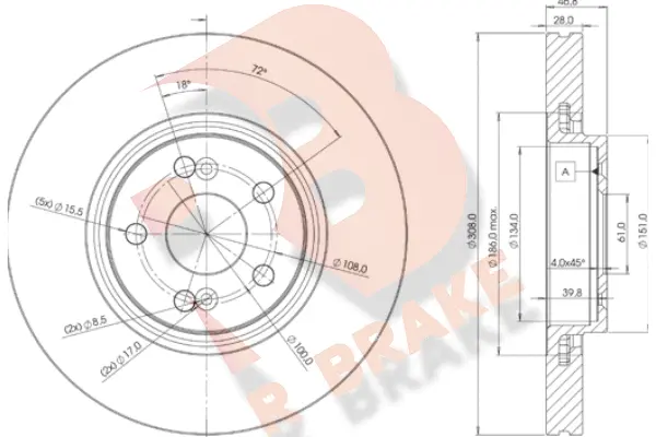 Disque de frein R BRAKE 78RBD22317