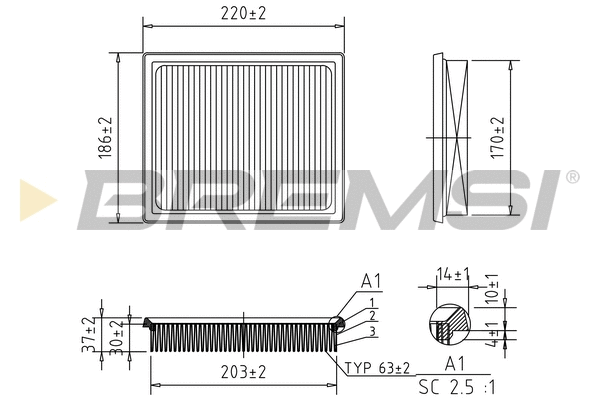 Filtre à air BREMSI FA1165