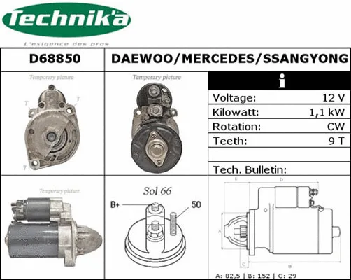 Démarreur Technika D68850