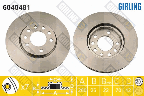 Disque de frein GIRLING 6040481