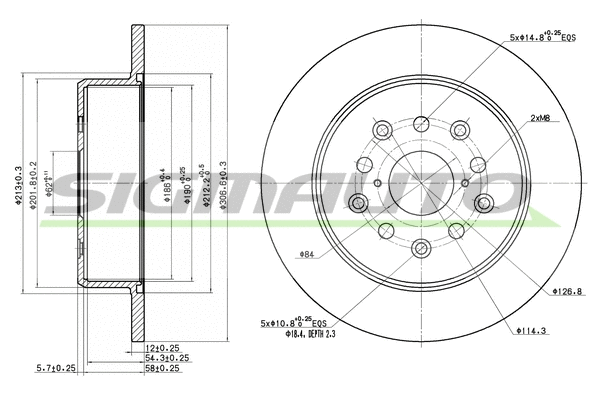 Disque de frein SIGMAUTO DBB499S
