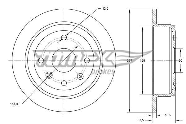 Disque de frein TOMEX Brakes TX 71-36
