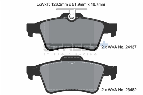 Kit de plaquettes de frein, frein à disque PAGID Racing T8057SP2001