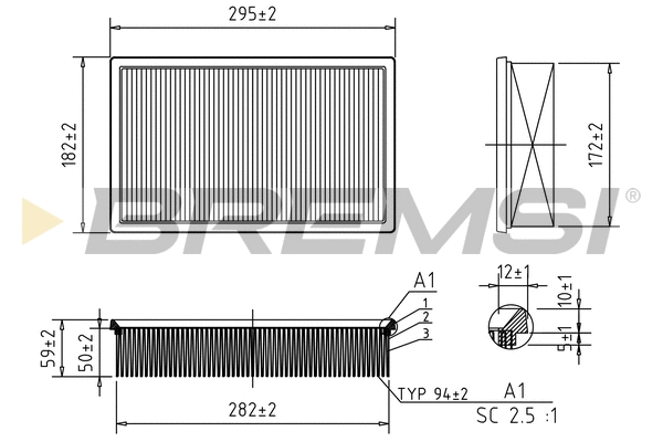 Filtre à air BREMSI FA2319