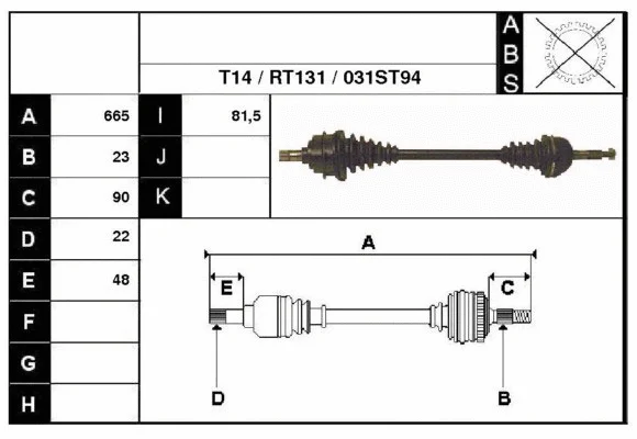Arbre de transmission Technika 38031