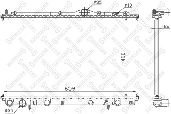 Radiateur, refroidissement du moteur STELLOX 10-26459-SX