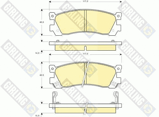 Kit de plaquettes de frein, frein à disque GIRLING 6132649