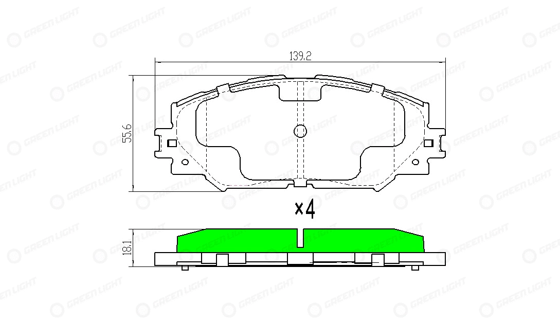 Kit de plaquettes de frein, frein à disque Automotive Adriado GLBP0356