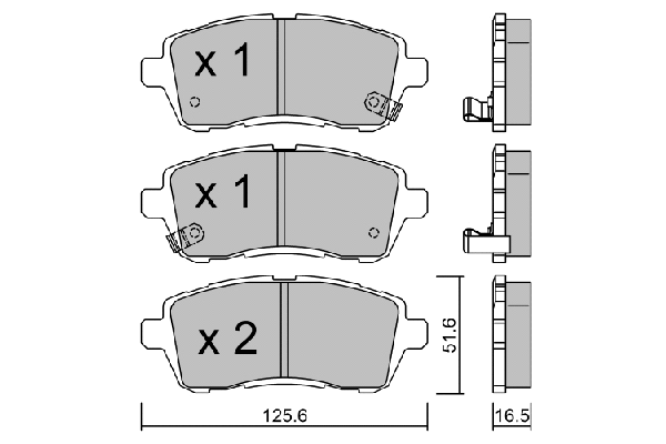 Kit de plaquettes de frein, frein à disque AISIN BPMZ-1002