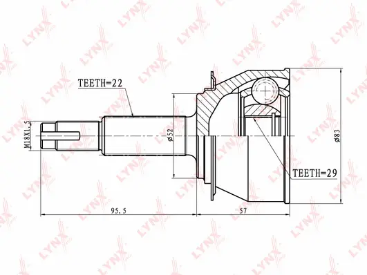 Jeu de joints, arbre de transmission LYNXAUTO CO-1803