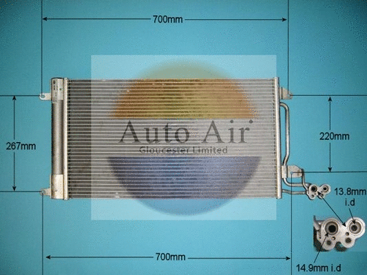 Condenseur, climatisation AUTO AIR GLOUCESTER 16-9007