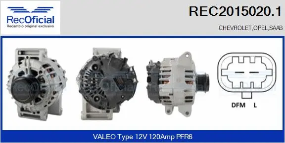 Alternateur RECOFICIAL REC2015020.1