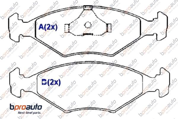 Kit de plaquettes de frein, frein à disque BPROAUTO 1BP30884AA