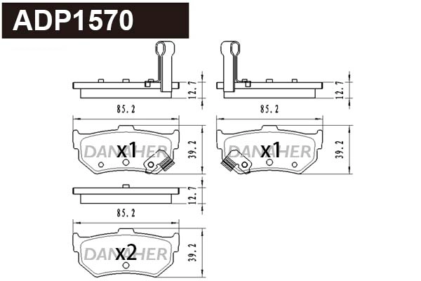 Kit de plaquettes de frein, frein à disque DANAHER ADP1570