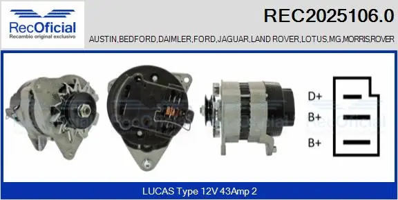 Alternateur RECOFICIAL REC2025106.0