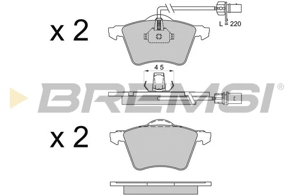Kit de plaquettes de frein, frein à disque BREMSI BP3506