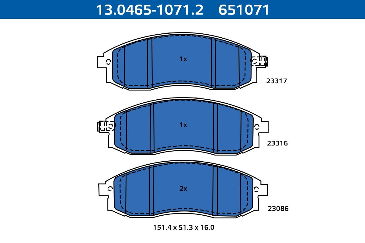Kit de plaquettes de frein, frein à disque ATE-APAC 13.0465-1071.2