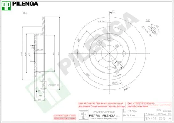Disque de frein PILENGA 5515