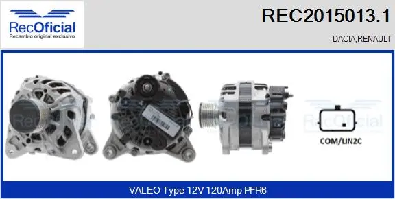 Alternateur RECOFICIAL REC2015013.1