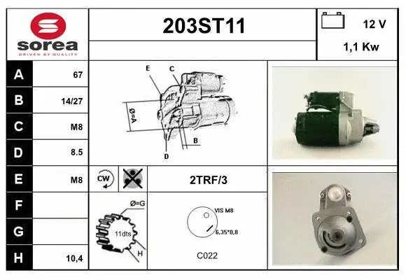 Démarreur STARTCAR 203ST11