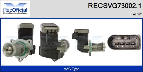 Vanne EGR RECOFICIAL RECSVG73002.1