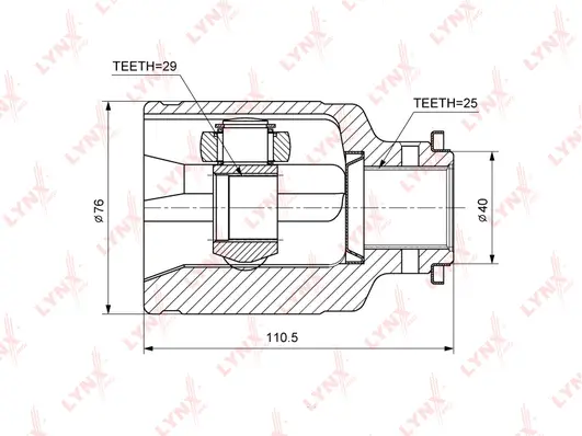 Jeu de joints, arbre de transmission LYNXAUTO CI-7105