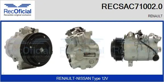 Compresseur, climatisation RECOFICIAL RECSAC71002.0