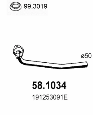 Tuyau d'échappement ASSO 58.1034