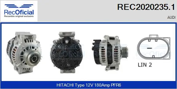 Alternateur RECOFICIAL REC2020235.1