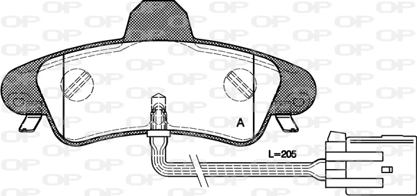 Kit de plaquettes de frein, frein à disque OPEN PARTS BPA0433.12